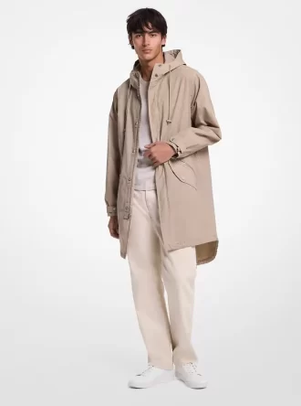 Anorak en popeline de coton stretch teinte en pièce