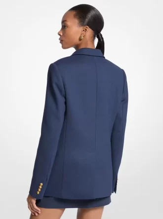 Blazer en sergé de laine mélangée stretch