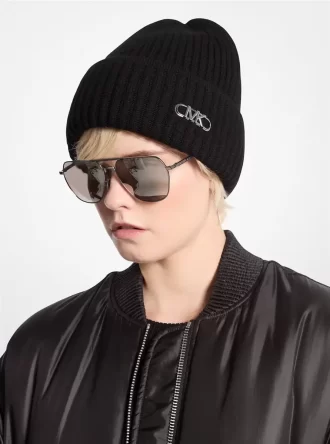 Bonnet en laine côtelée extensible