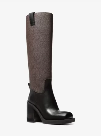 Bottes Houston Signature Logo et talon bloc en cuir