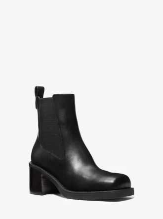 Bottines à talon bloc en cuir Houston