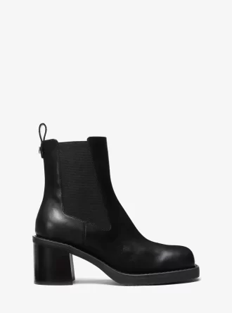 Bottines à talon bloc en cuir Houston