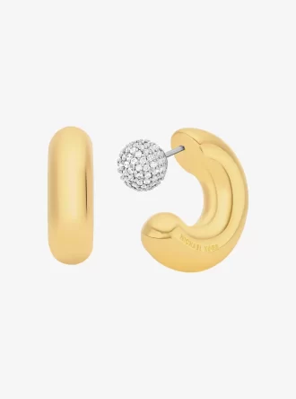 Boucles d&rsquo;oreilles créoles convertibles pavées 2 en 1