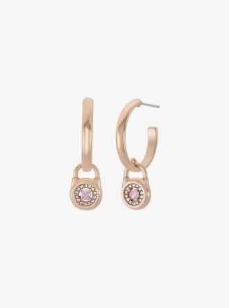 Boucles d&rsquo;oreilles créoles Pavé Lock