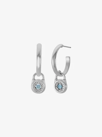 Boucles d&rsquo;oreilles créoles Pavé Lock
