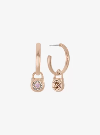 Boucles d&rsquo;oreilles créoles Pavé Lock