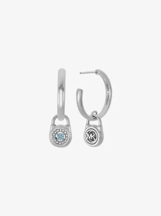 Boucles d&rsquo;oreilles créoles Pavé Lock