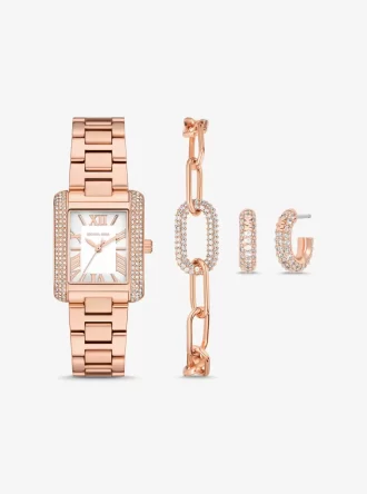 Coffret cadeau montre et bijoux Petite Emery couleur or rose