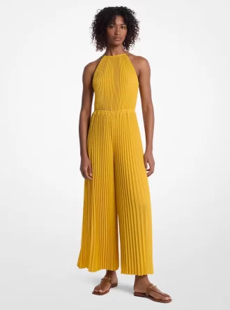 Combinaison dos nu plissée en georgette ornée