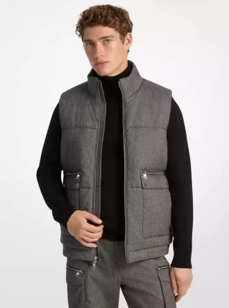 Gilet matelassé en coton pied-de-poule