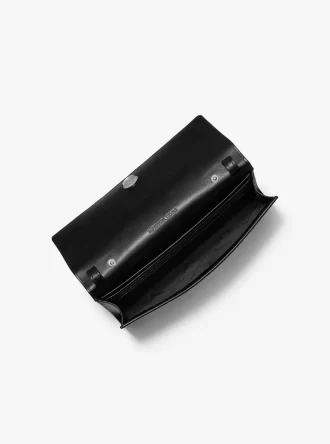 Grand sac à bandoulière convertible Carson en poil de veau imprimé léopard