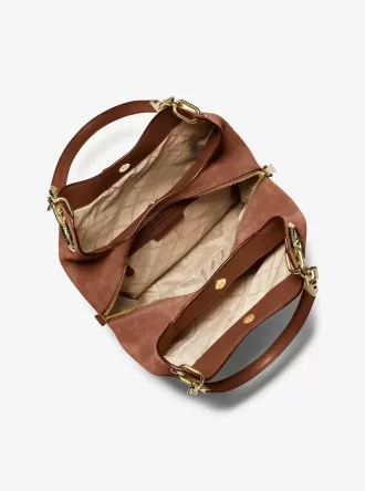 Grand sac à bandoulière en daim Lillie