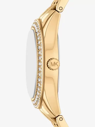 Mini Harlowe Pavé, ensemble montre et bijoux dorés