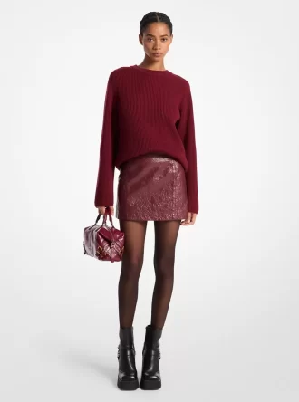 Mini-jupe en cuir délavé