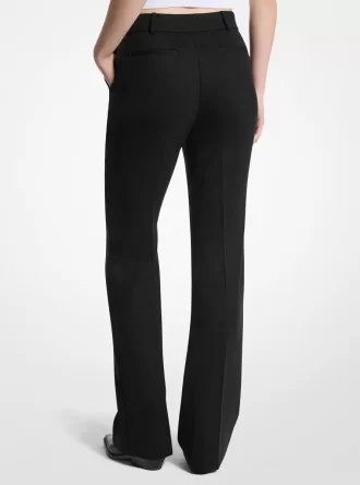 Pantalon bootcut en laine stretch mélangée