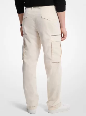 Pantalon cargo en popeline de coton stretch