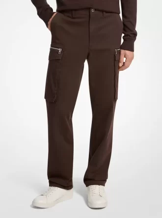 Pantalon cargo zippé en coton stretch