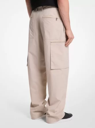 Pantalon cargo zippé en popeline de coton