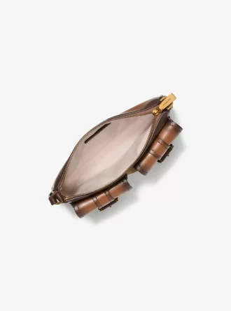 Pochette Zoe en cuir bruni