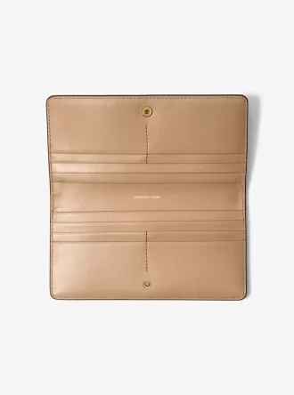 Portefeuille Bryant grand format en cuir grainé à fermeture à pression