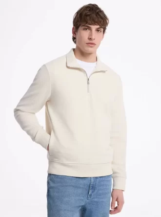 Pull à demi-zip en mélange de coton