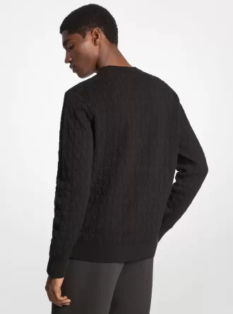 Pull en coton jacquard à logo