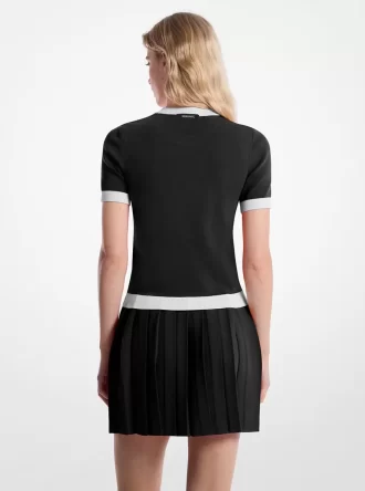 Pull à manches courtes en maille extensible