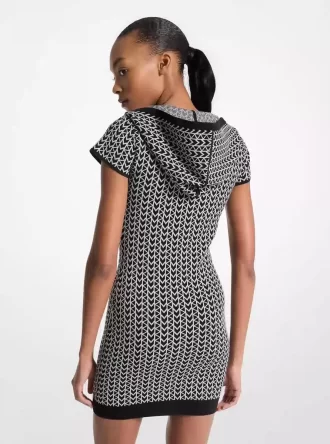 Robe à capuche jacquard à logo MK2000