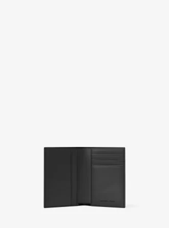 Étui à cartes folio en cuir grainé Hudson